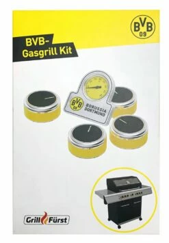 Grillfürst G520G 5-Brenner Gasgrill Borussia Dortmund Edition Mit Hochtemperaturbrenner, Heckbrenner Und Gusseisen Rosten -Grill Verkaufs-Shop BVB Gasgrill Kit
