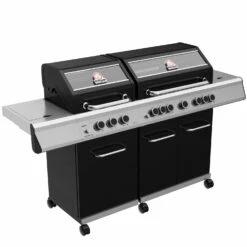 Grillfürst G750E 7-Brenner Doppelkammer - Gasgrill - Eintracht Frankfurt Edition - Edelstahlroste