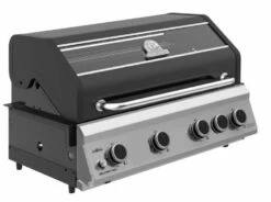 Grillfürst G490G 4-Brenner Einbaugrill - Black Edition - Mit Heckbrenner Und Gusseisen Rosten