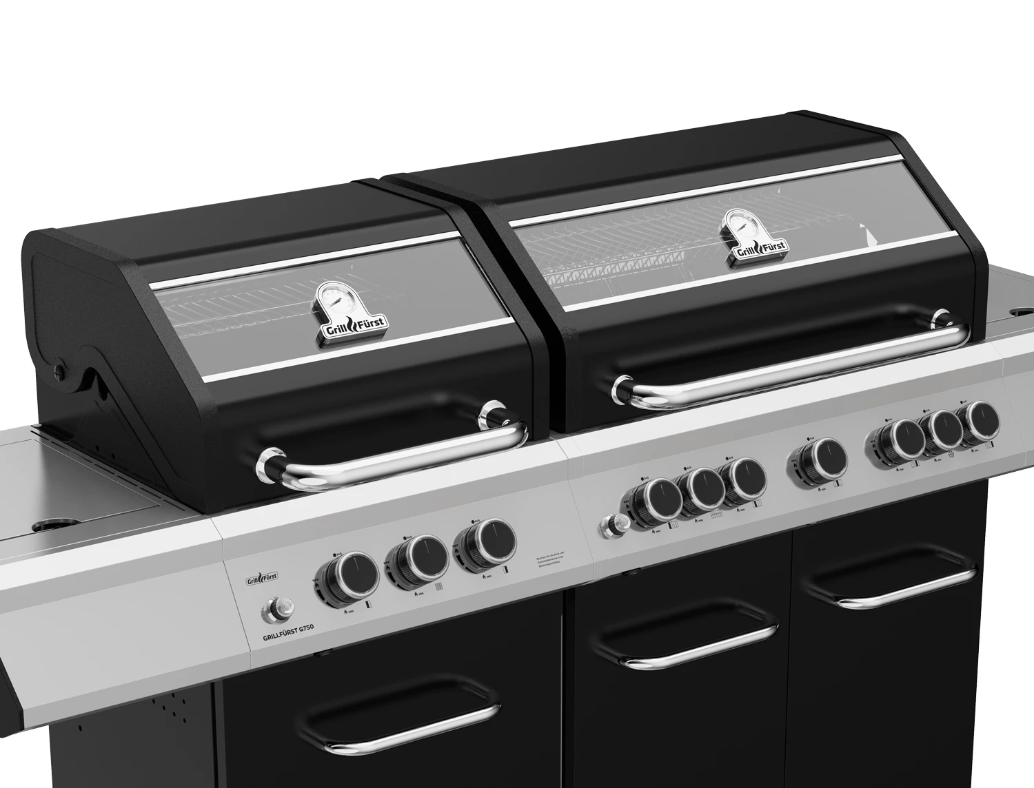 Grillfürst G750G 7-Brenner Doppelkammer - Gasgrill Mit Hochtemperaturbrenner, Seitenkocher, Heckbrenner Und Gusseisen Rosten 5 Grillfürst G750G 7-Brenner Doppelkammer - Gasgrill Mit Hochtemperaturbrenner, Seitenkocher, Heckbrenner Und Gusseisen Rosten – Bild 3
