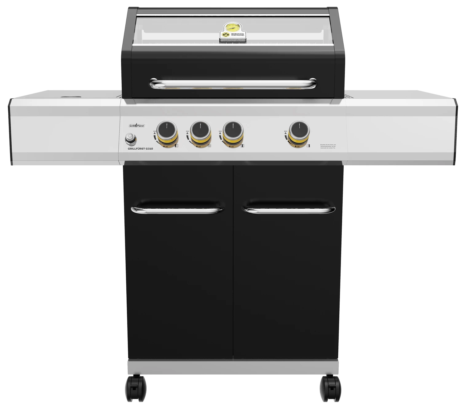 Grillfürst G310E 3-Brenner Gasgrill Borussia Dortmund Edition Mit Hochtemperaturbrenner Und Edelstahl Rosten 3 Grillfürst G310E 3-Brenner Gasgrill Borussia Dortmund Edition Mit Hochtemperaturbrenner Und Edelstahl Rosten