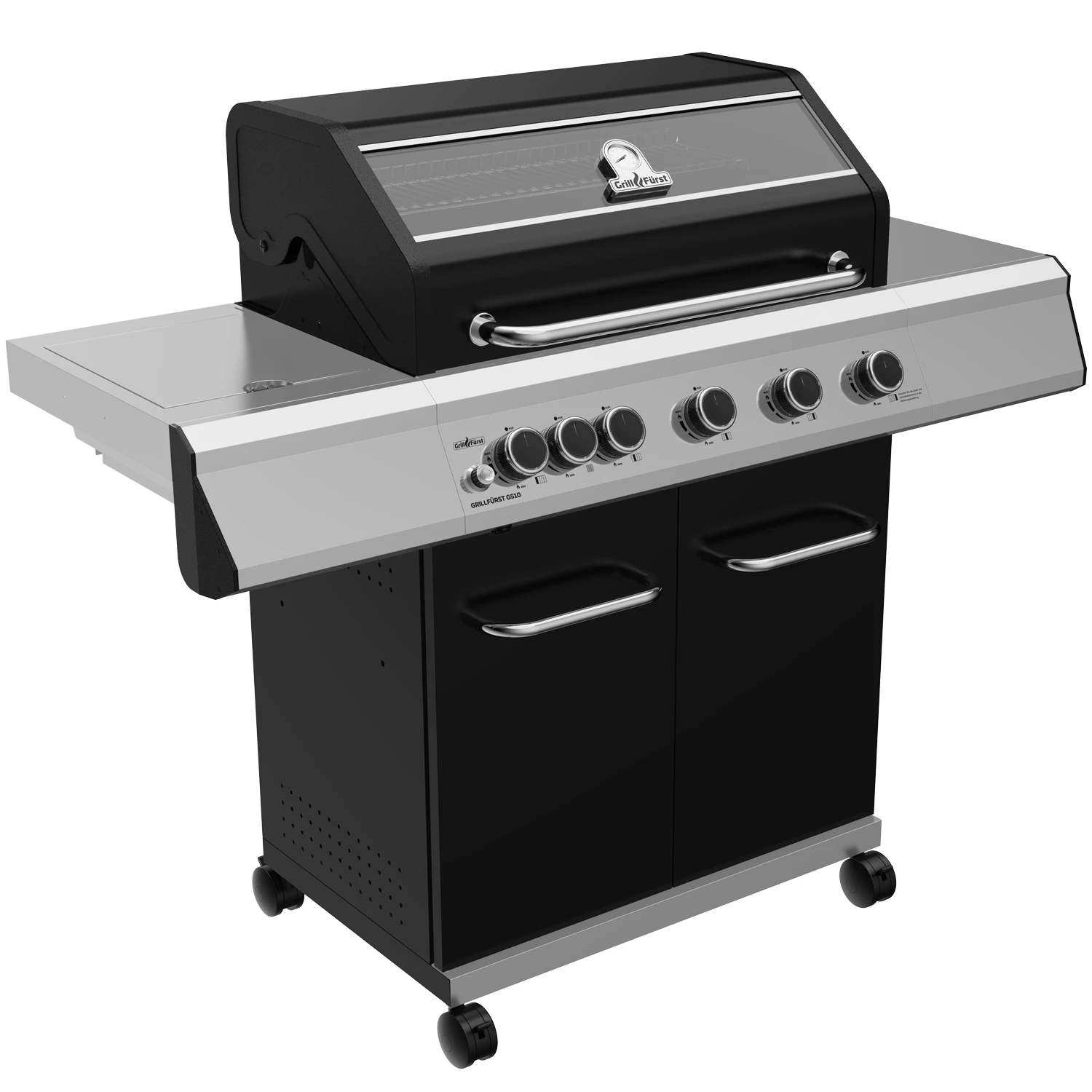 Grillfürst G510E 5-Brenner Gasgrill Mit Hochtemperaturbrenner Und Edelstahl Rosten 3 Grillfürst G510E 5-Brenner Gasgrill Mit Hochtemperaturbrenner Und Edelstahl Rosten