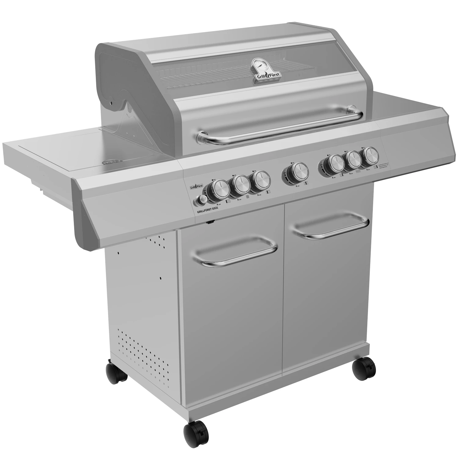 Grillfürst G521E 5-Brenner Edelstahl-Gasgrill Mit Hochtemperaturbrenner, Heckbrenner Und Edelstahl Rosten - X-DEAL Inkl. Zubehörpaket 4 Grillfürst G521E 5-Brenner Edelstahl-Gasgrill Mit Hochtemperaturbrenner, Heckbrenner Und Edelstahl Rosten - X-DEAL Inkl. Zubehörpaket – Bild 2
