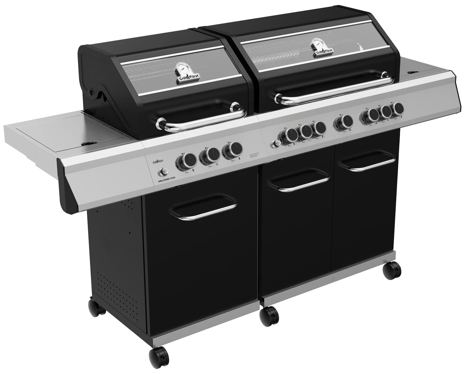 Grillfürst G750G 7-Brenner Doppelkammer - Gasgrill Mit Hochtemperaturbrenner, Seitenkocher, Heckbrenner Und Gusseisen Rosten 4 Grillfürst G750G 7-Brenner Doppelkammer - Gasgrill Mit Hochtemperaturbrenner, Seitenkocher, Heckbrenner Und Gusseisen Rosten – Bild 2