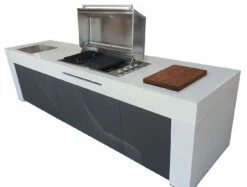 Grillfürst Outdoor Küche Aus 3-tlg. Gegossenem Beton Und HPL (300 Cm X 90 Cm) - Mit Einbaugrill Und Spüle 7 Grillfürst Outdoor Küche Aus 3-tlg. Gegossenem Beton Und HPL (300 Cm X 90 Cm) - Mit Einbaugrill Und Spüle -Grill Verkaufs-Shop Grillfuerst Outdoor Kueche Beton HPL schmal