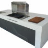 Grillfürst Outdoor Küche Aus 3-tlg. Gegossenem Beton Und HPL (340 Cm X 120 Cm) - Mit Einbaugrill Und Spüle -Grill Verkaufs-Shop Grillfuerst Outdoor Kueche Beton beidseitig HPL Korpusse
