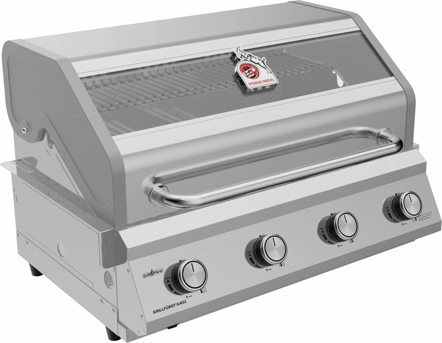 Grillfürst G401E 4-Brenner Einbaugrill - 1. FC Köln Edition - Edelstahlroste 4 Grillfürst G401E 4-Brenner Einbaugrill - 1. FC Köln Edition - Edelstahlroste – Bild 2