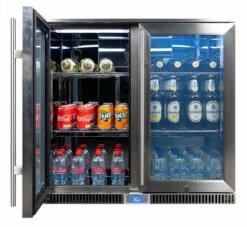 Napoleon Outdoor - Kühlschrank, 210 Liter, 2-türig Mit Doppelverglasung Und LED Beleuchtung - Wasserdicht Nach IP24 -Grill Verkaufs-Shop Napoleon Outdoor Kueche Kuehlschrank gefuellt Getraenke Tuer 2 1671183979