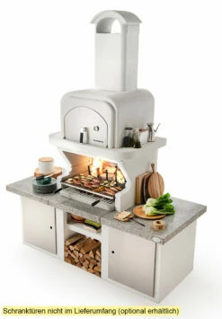 Palazzetti Grillkamin Pamplona Mit Pizzaofen Inkl. Montagematerial -Grill Verkaufs-Shop Palazzetti Grillkamin Pamplona mit Tueren Beispiel
