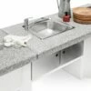 Palazzetti Gartenküche: Modul Spüle, Marmortech Grau -Grill Verkaufs-Shop Palazzetti Outdoor Kueche Modul Spuele Granit grau Kombination