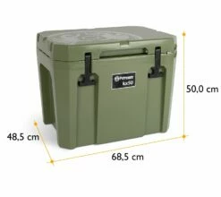 Petromax Kühlbox 50 Liter Oliv - Inkl. Sitzkissen, Haft-Unterlage Und Einsatzkorb
