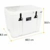 Petromax Kühlbox 50 Liter Alpenweiß - Inkl. Sitzkissen, Haft-Unterlage Und Einsatzkorb -Grill Verkaufs-Shop Petromax Kuehlbox kx50 weiss Abmessungen aussen
