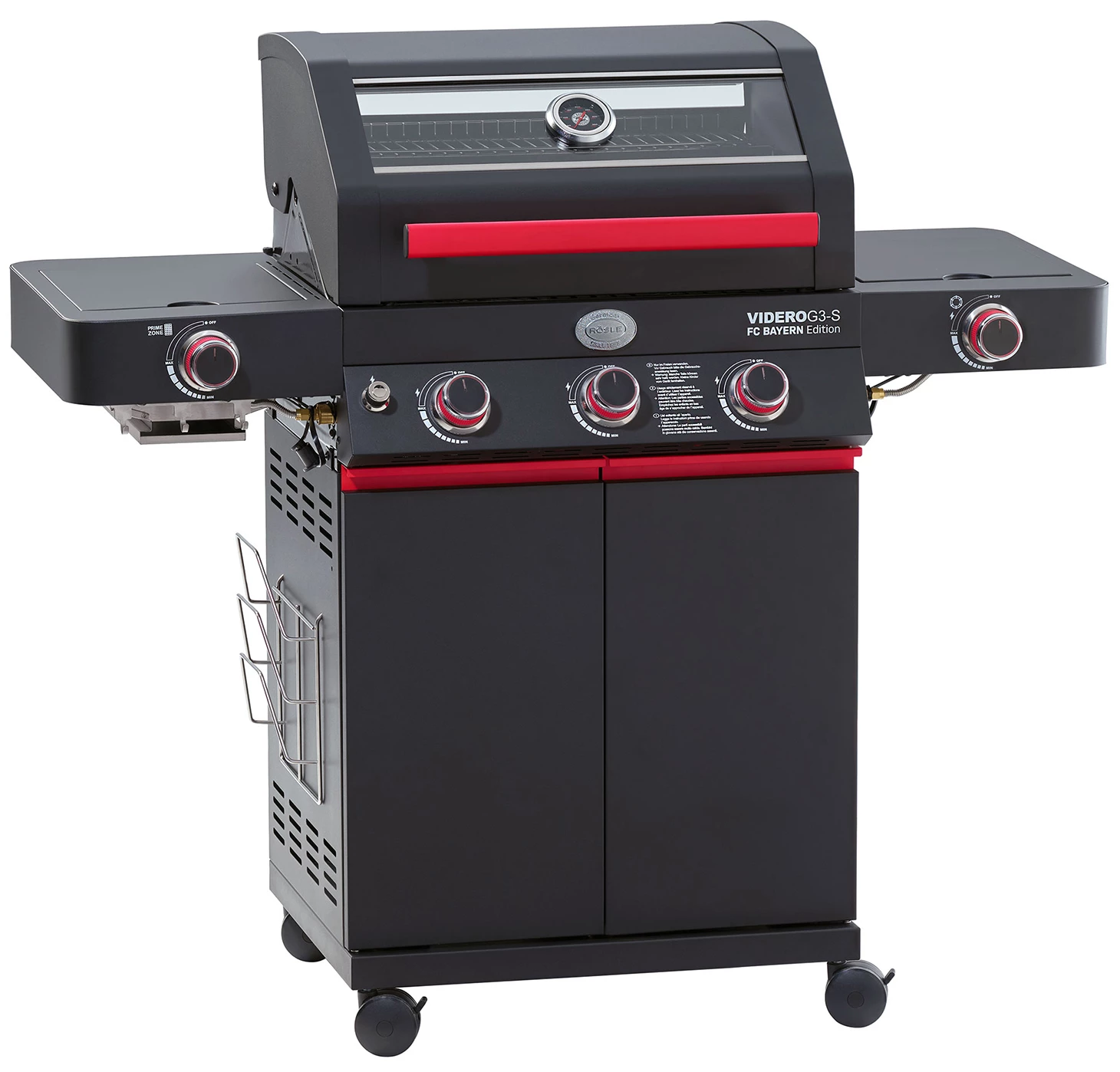 Rösle Videro G3-S VARIO+ Schwarz Gasgrill - FC Bayern Edition - Inkl. FC Bayern Abdeckhaube, Barbecue Grillzange Und Burgerpresse 4 Rösle Videro G3-S VARIO+ Schwarz Gasgrill - FC Bayern Edition - Inkl. FC Bayern Abdeckhaube, Barbecue Grillzange Und Burgerpresse – Bild 2