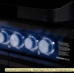 Rösle Gasgrill Magnum PRO G3 - X-DEAL Inkl. Abdeckhaube Und Gusseisen Grillplatte - Modell 2023 -Grill Verkaufs-Shop Roesle Magnum Pro Drehregler beleuchtet Beispiel G4 S