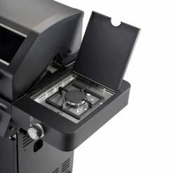 Rösle Gasgrill BBQ-Station Videro G4-S Vario+ Nero Schwarz - Modell 2023 - X-DEAL Inkl. Abdeckhaube -Grill Verkaufs-Shop Roesle Videro G4 S Vario NERO matt schwarz Seitenkocher 4