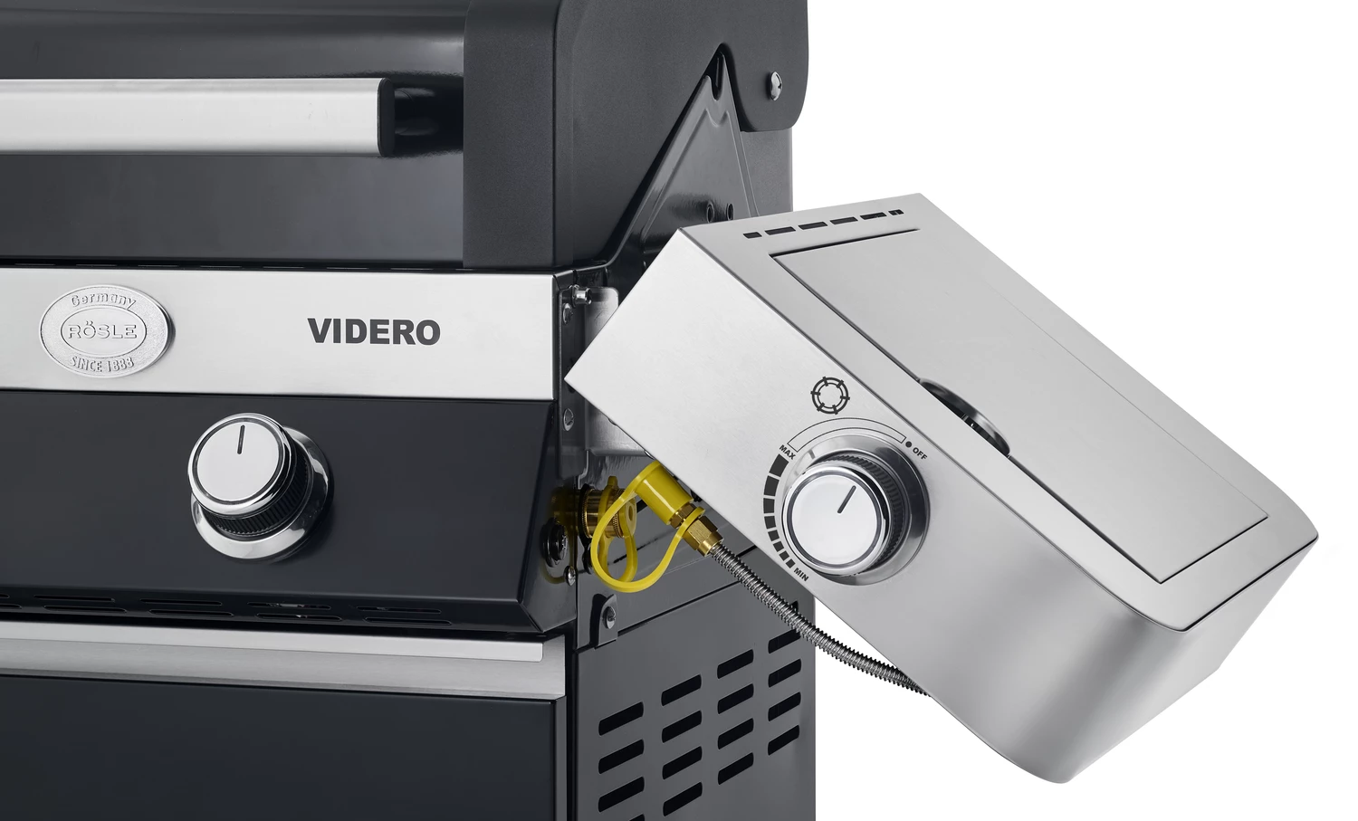 Rösle Gasgrill Videro G4-S VARIO+ Schwarz - Modell 2023 - X-DEAL Inkl. Abdeckhaube Und Grillplatte 9 Rösle Gasgrill Videro G4-S VARIO+ Schwarz - Modell 2023 - X-DEAL Inkl. Abdeckhaube Und Grillplatte – Bild 7