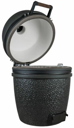 The Bastard Keramikgrill VX Large - Solo - Schwarz Matt - Modell 2023 18 The Bastard Keramikgrill VX Large - Solo - Schwarz Matt - Modell 2023 -Grill Verkaufs-Shop The Bastard VX Keramikgrill Large Solo offen links