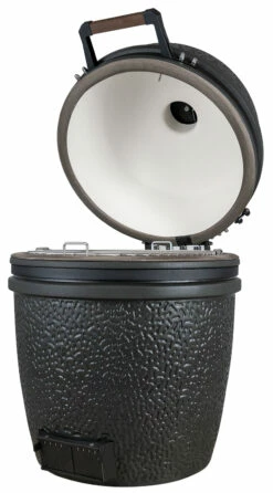 The Bastard Keramikgrill VX Large - Solo - Schwarz Matt - Modell 2023 19 The Bastard Keramikgrill VX Large - Solo - Schwarz Matt - Modell 2023 -Grill Verkaufs-Shop The Bastard VX Keramikgrill Large Solo offen rechts