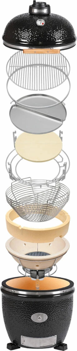 Monolith Grill CLASSIC BBQ GURU - PRO-Serie 1.0 Schwarz - MIT Gestell Und Seitentischen -Grill Verkaufs-Shop monolith pro serie aufbau