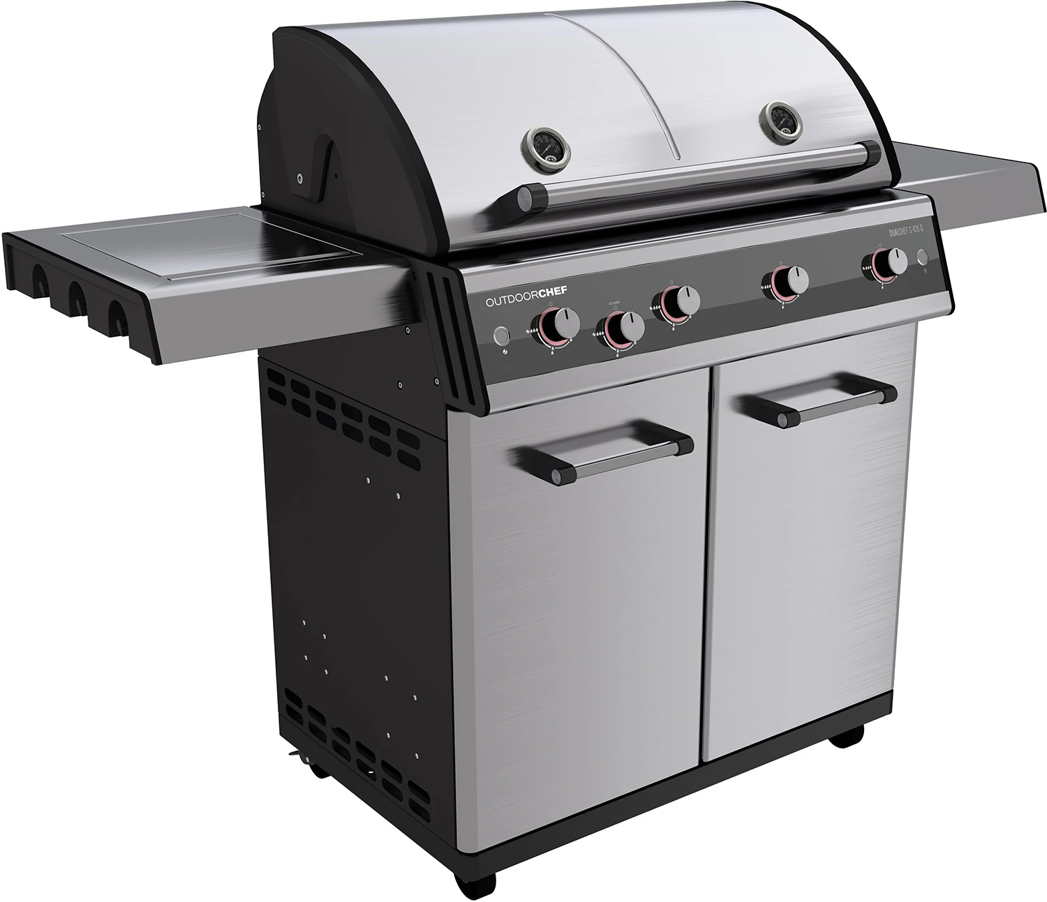 Outdoorchef Dualchef S 425 G Edelstahl Gasgrill Mit Seitenkocher + Blazing Zone Infrarotbrenner + DGS Gusseisen Grillrost 2 Stk. + DGS Gemüse Grillrost 2 Stk. 6 Outdoorchef Dualchef S 425 G Edelstahl Gasgrill Mit Seitenkocher + Blazing Zone Infrarotbrenner + DGS Gusseisen Grillrost 2 Stk. + DGS Gemüse Grillrost 2 Stk. – Bild 4